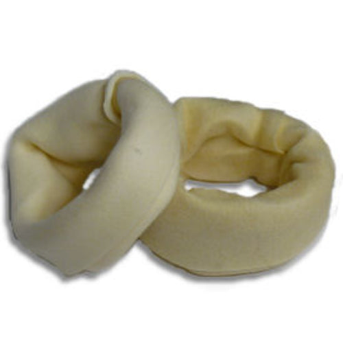 White Expanded Rawhide Ring 7.5mm, 10 pack