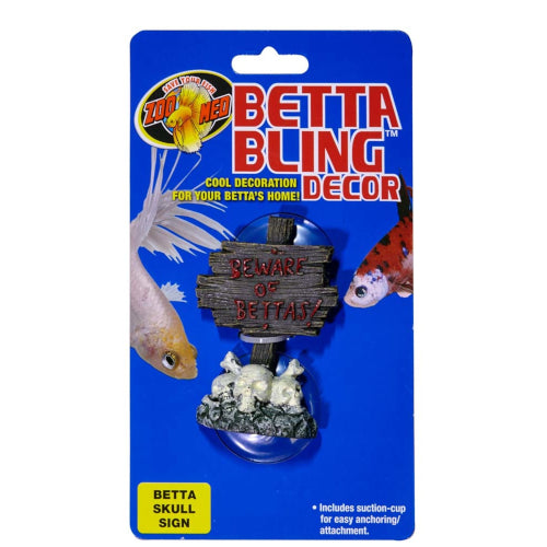 Zoo Med Betta Bling Skull Sign Aquarium Ornament