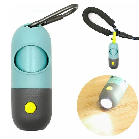 LED Poop Bag Dispenser with Flashlight