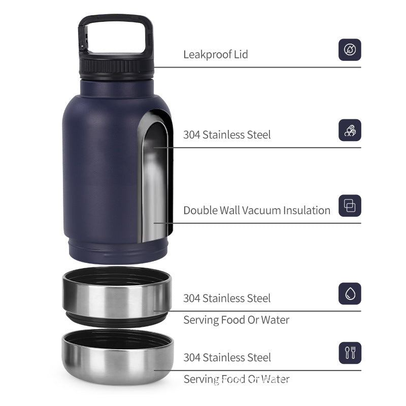 3-in-1 Travel Water Bottle with Food Container