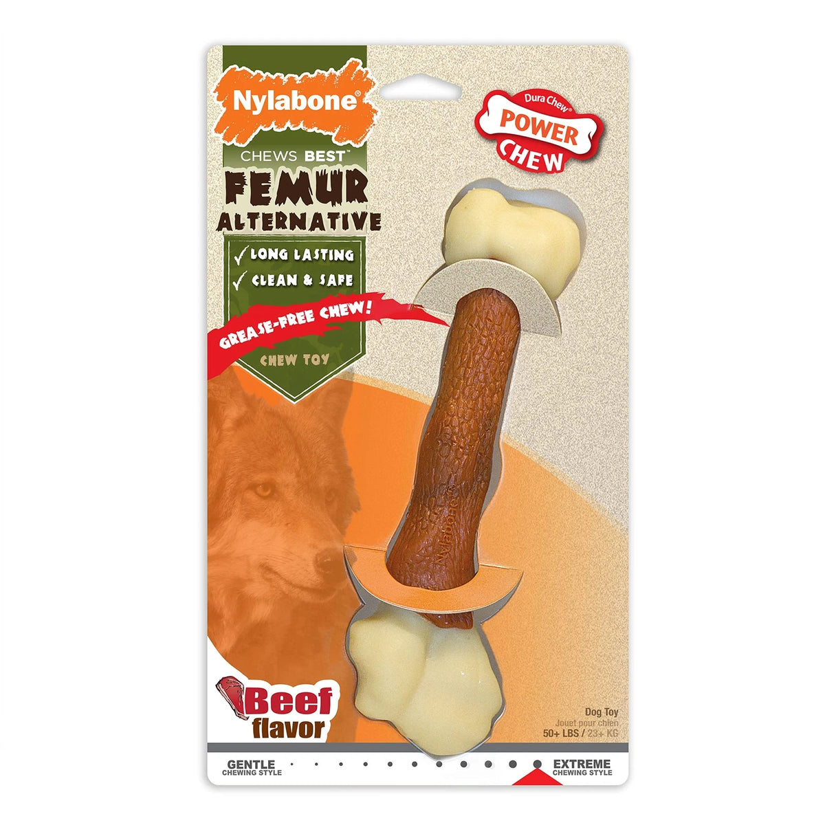 Nylabone Dura Chew Femur Beef Flavour Large (23kg+) Dog Chew